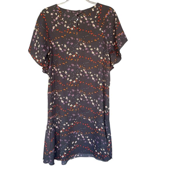 Cabi Muse Floral Dress Womens Small Gray Tulip Sleeve Casual Knee Length #3828 - Picture 2 of 11